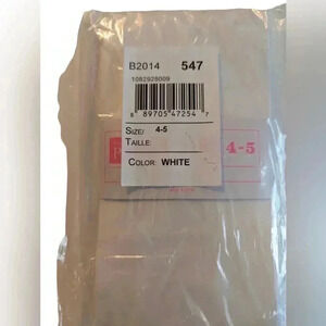NWT White Tights Girl School Play Special Occasion SZ XS 4/5